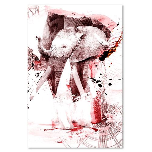Obraz na płótnie – Canvas, Abstrakcyjny słoń 60x90 na Arena.pl