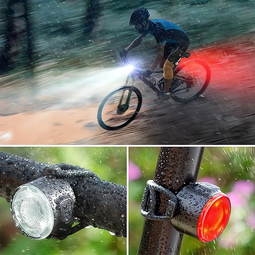 Lampki rowerowe przód tył USB OŚWIETLENIE DO ROWERU NA ROWER AKUMULATOROWE na Arena.pl