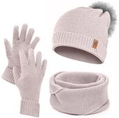 Zimowy zestaw damski czapka komin rękawiczki HZ0003 Heyo