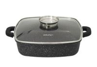 Garnek kwadratowy niski brytfanna SEREY 28 cm 5,5 l powłoka ceramiczna GREBLON non-stick indukcja silikonowe nakładki na uchwyty