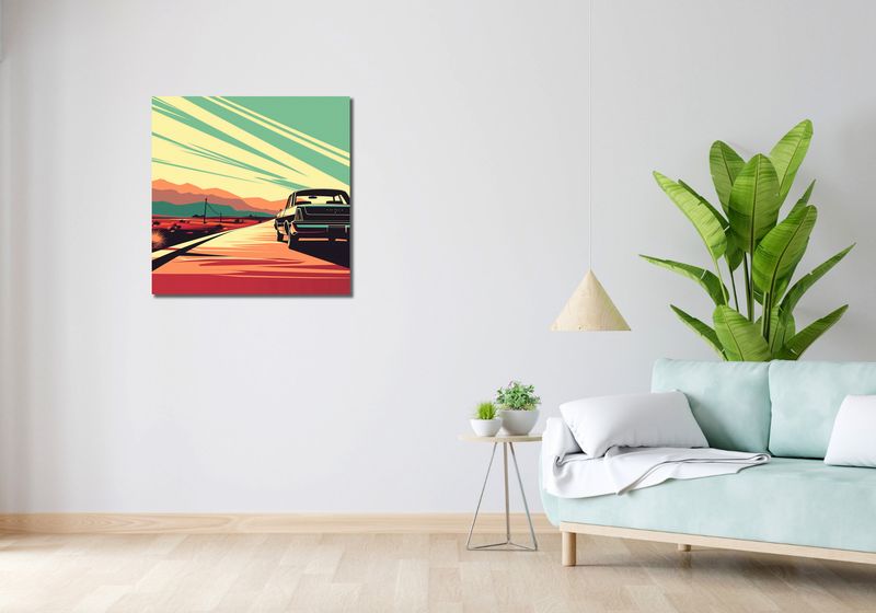 Obraz 70x70cm Droga przez Pustynię zdjęcie 2