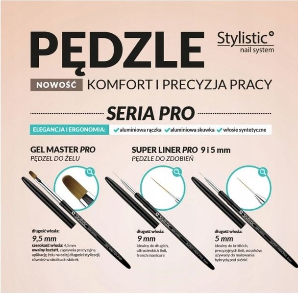 STYLISTIC PĘDZELEK DO ŻELU DO PAZNOKCI GEL MASTER PRO zdjęcie 4