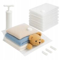 Worki Próżniowe na Ubrania Odzież Pościel MOCNE 9szt Trwałe Pompka GRATIS