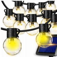 GIRLANDA SOLARNA LED OGRODOWA ŚWIETLNA LAMPKI SOLARNE ŻARÓWKA 9,6 M 40 LED