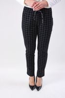 Spodnie w kratkę na gumce Rene Czarno-białe M