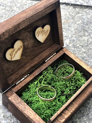 DREWNIANE PUDEŁKO NA OBRĄCZKI BRĄZOWE MECH ŚLUB na Arena.pl