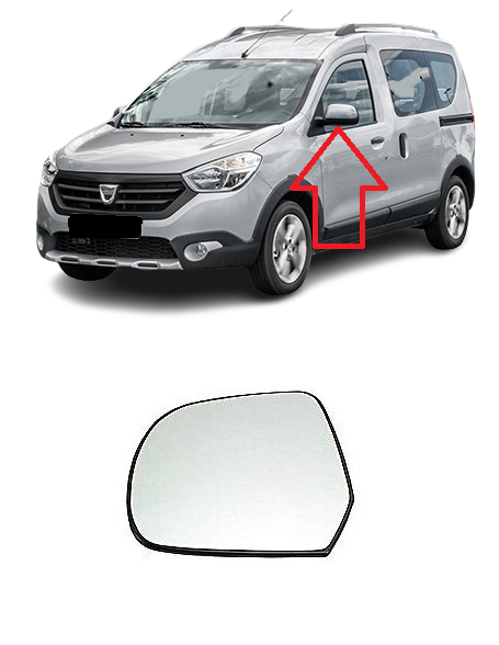 Wkład lusterka Lewy Ogrzewany Dacia Dokker Logdy 2012-22 Duster 2010- zdjęcie 5