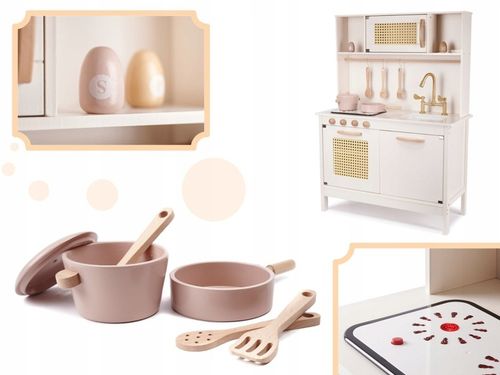Kuchnia dla dzieci drewniana MDF retro z akcesoriami BOHO 100cm na Arena.pl