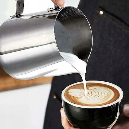 DZBANEK KUBEK DO SPIENIANIA MLEKA NA MLEKO STALOWY NIERDZEWN MLECZNIK na Arena.pl