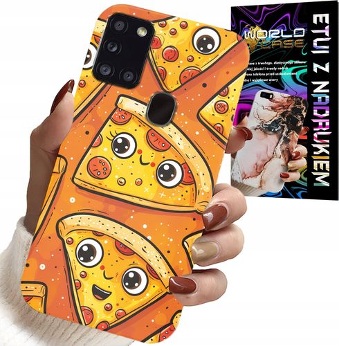 ETUI DO SAMSUNG GALAXY A21s - SŁODKIE UŚMIECHNIĘTE PIZZE CASE + SZKŁO na Arena.pl