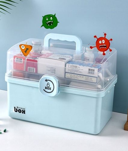 ORGANIZER POJEMNIK NA LEKI KASETKA APTECZKA DWUPOZIOMOWA Z BLOKADĄ DUŻA XXL na Arena.pl