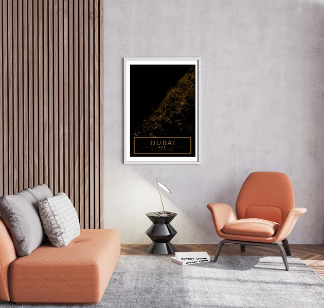 Dubai mapa złota - plakat 60x80 cm zdjęcie 3
