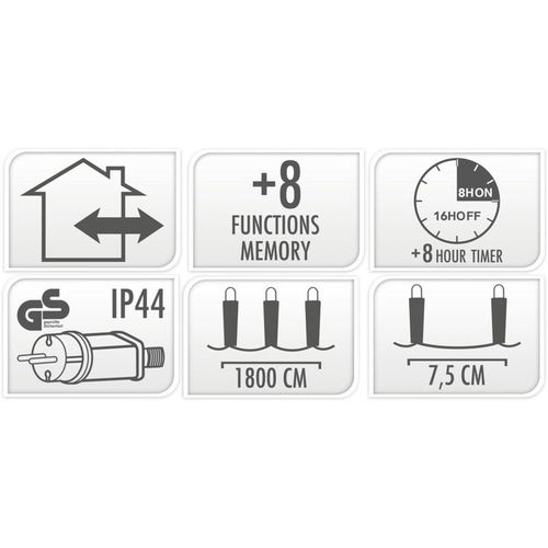 Lampki choinkowe na zewnątrz i wewnątrz 18m 240 lampek LED zimny biały na Arena.pl