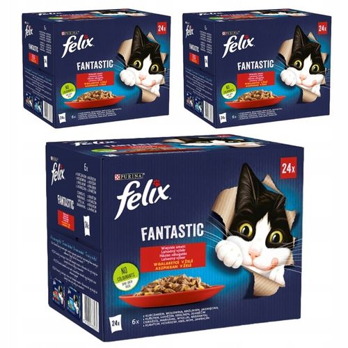 FELIX FANTASTIC WIEJSKIE SMAKI W GALARETCE SASZETKI 72x85g na Arena.pl