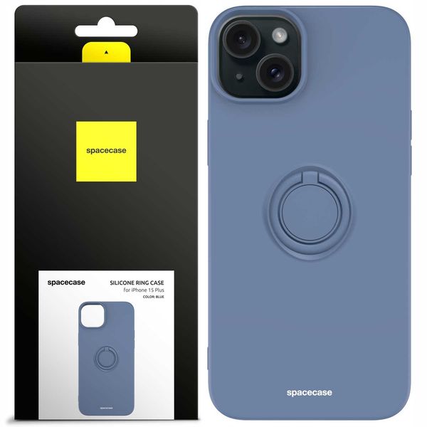 Spacecase Silicone Ring iPhone 15 Plus blue zdjęcie 1