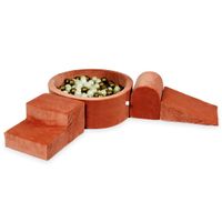 Piankowy plac zabaw z basenem okrągłym 90x30 Velvet soft canyon clay + 200 piłek (stare złoto, opalizujące, jasne złoto)