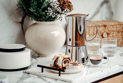 KAWIARKA ZAPARZACZ DO KAWY ESPRESSO 620ml A4417 Działa na Indukcja Gaz na Arena.pl