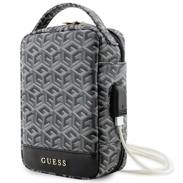 Torba organizer Guess GCube Stripes - czarna zdjęcie 1