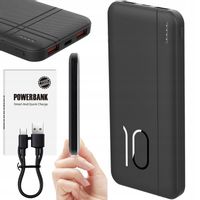 SLIM POWER BANK 10000 mAh 2×USB/USB-C SZYBKIE ŁADOWANIE POWERBANK QC