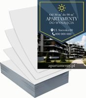 Ulotki A4 reklamowe firmowe 100szt projekt w cenie APARTAMENTY DO WYNAJĘCIA