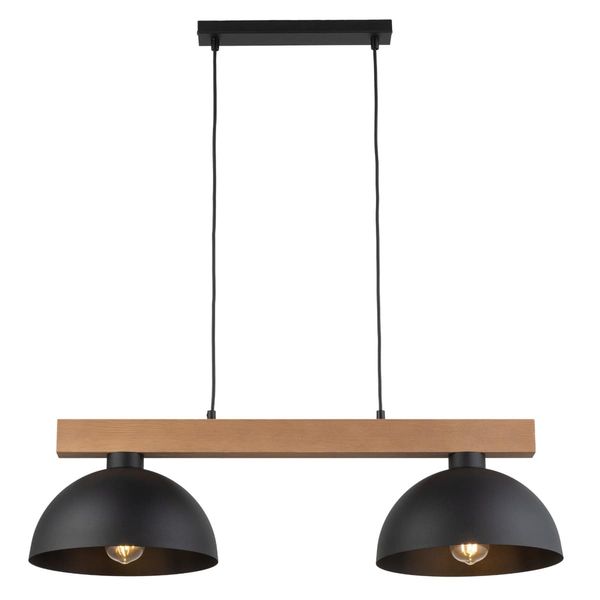 Podwójna lampa zwisająca rustykalna Oslo 4711 TK Lighting drewniana czarna zdjęcie 2