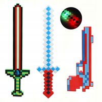 ZESTAW MINECRAFT MIECZ+SZABLA+PISTOLET LED DŹWIĘK