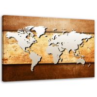 OBRAZ DRUKOWANY Mapa Świata Vintage Biuro