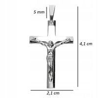 SREBRNY MĘSKI KRZYŻYK ZAWIESZKA KRZYŻ Z JEZUSEM SREBRO PR. 925 NA PREZENT