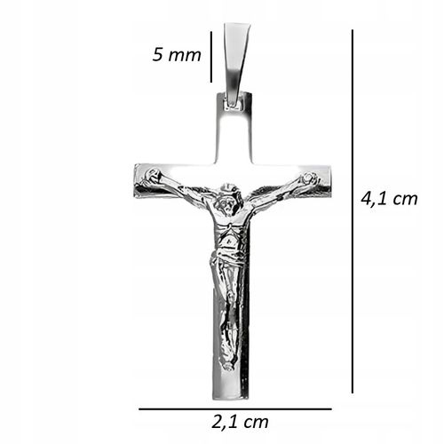 SREBRNY MĘSKI KRZYŻYK ZAWIESZKA KRZYŻ Z JEZUSEM SREBRO PR. 925 NA PREZENT na Arena.pl