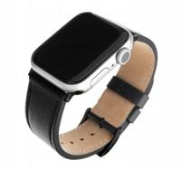 Pasek FIXED Leather Strap do Apple Watch 40/41/42 mm wide black