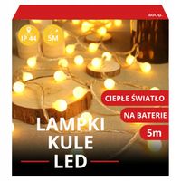 lampki świąteczne na baterie 5m światełka choinkowe światło ciepłe