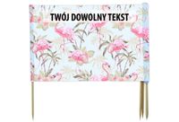 PARAWAN PLAŻOWY Różowe flamingi z indywidualnym napisem 4 PANELE 74.4