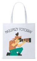Dla Fotografa Fotografki Torba Eco Biała Shopper Z Nadrukiem Ze Zdjęciem