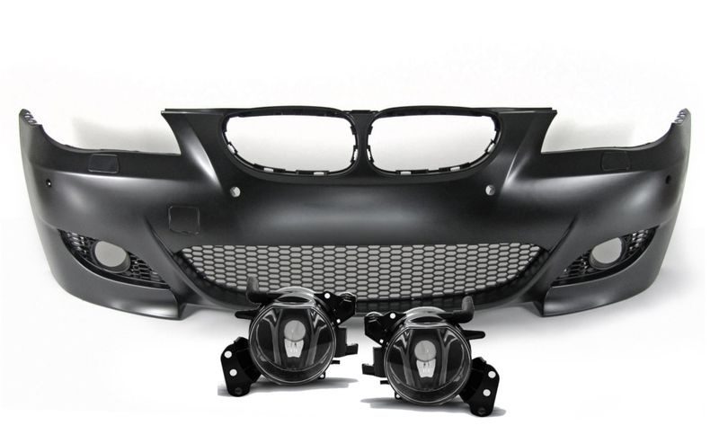 ZDERZAK M5 + Halogeny DO BMW E60, E61 Od 2003 Do 2007 Roku NA CZUJNIKI PDC zdjęcie 1