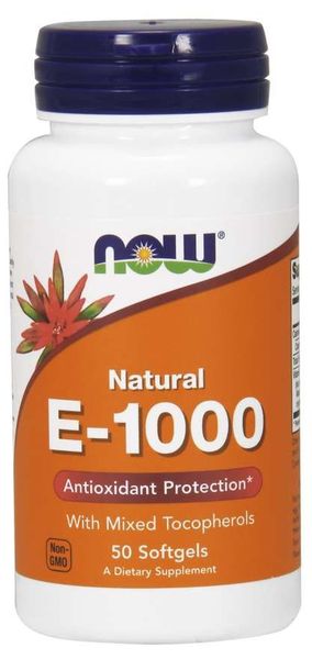 NOW FOODS Witamina E 1000 IU (50 kaps.) zdjęcie 1
