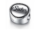 Rodowany srebrny charms do pandora siostra sister srebro 925 SY037RH