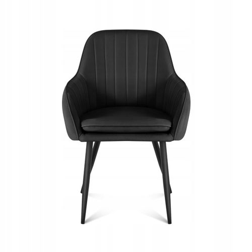 Krzesło welurowe tapicerowane MARK ADLER czarne do jadalni salonu loft na Arena.pl