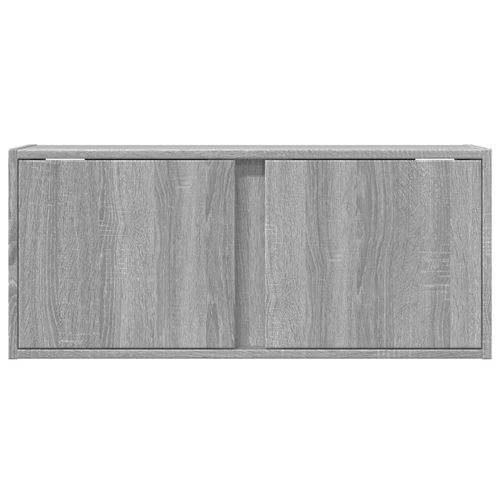 Ścienna szafka TV z LED, szary dąb sonoma, 80x31x35 cm na Arena.pl