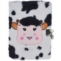 PAMIĘTNIK PLUSZOWY ZESZYT NOTATNIK Z KŁÓDKĄ KRÓWKA SEKRETNIK DLA DZIECI