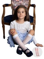 Podkolanówki dziewczęce rajstopowe kokardki białe 2PAK 20DEN Onesize YOCLUB