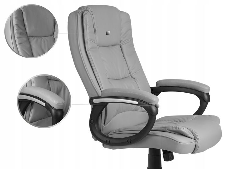 FOTEL BIUROWY KRZESŁO BIUROWE OBROTOWE CHROM zdjęcie 4