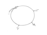 Delikatna rodowana srebrna bransoletka gwiazd celebrytka pioruny błyskawice cyrkonie srebro 925 Z1702B