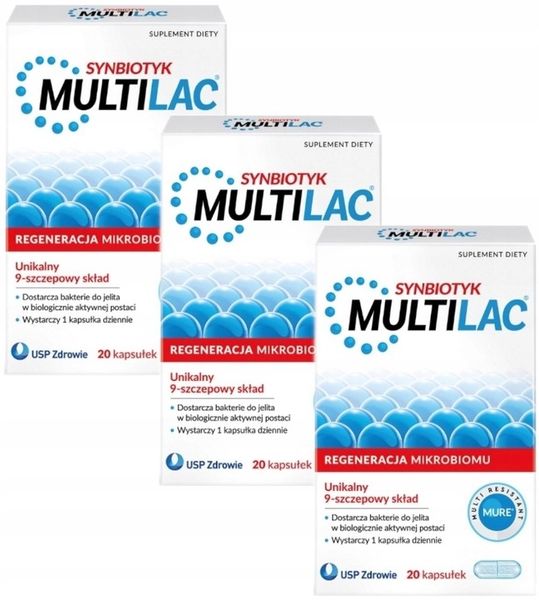 MULTILAC synbiotyk probiotyk + prebiotyk 3x20 kapsułek zdjęcie 1