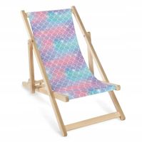 DZIECIĘCY DREWNIANY LEŻAK OGRODOWY Łuski Syrenki WIELOKOLOROWY Regulowany