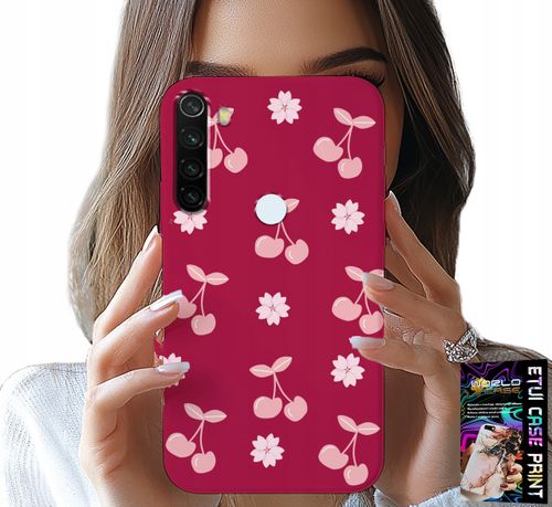 ETUI DO XIAOMI NOTE 8T - WISIENKI, WIŚNIE NA BORDOWYM TLE + FOLIA na Arena.pl