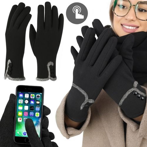 zimowy KOMPLET damski CZAPKA + KOMIN + RĘKAWICZKI DOTYKOWE ciepły na Arena.pl