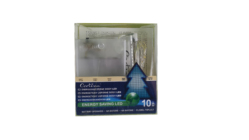 LAMPKI DRUCIKI 10 LED MIKRO LED NA BATERIE ZIMNE BIAŁE NA BATERIĘ zdjęcie 1