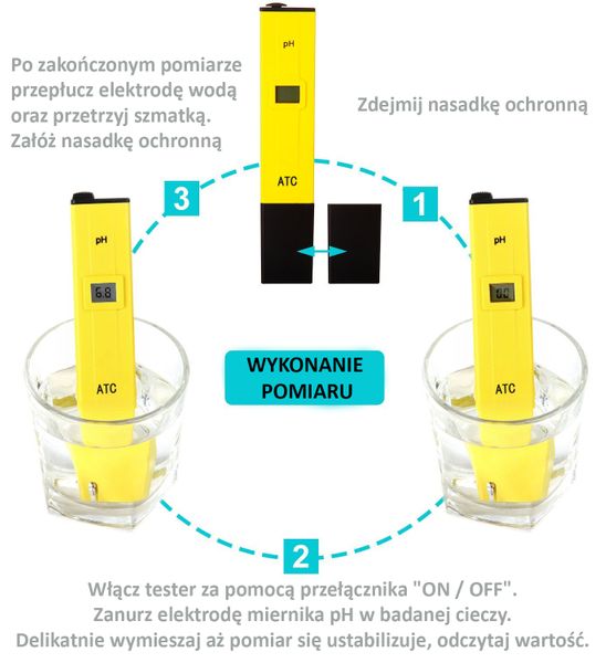 Miernik pH 0-14 tester ATC bufory phmetr wody FV zdjęcie 7
