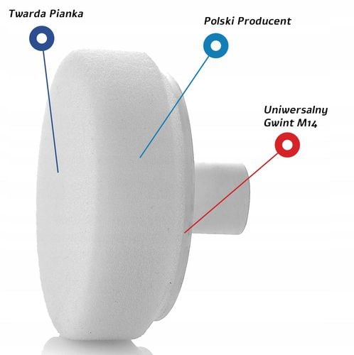 pad polerski twardy 80mm na gwint m14 gąbka tarcza polerska biała abw na Arena.pl