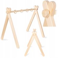 Stojak edukacyjny gimnastyczny drewniany Baby Gym dla dzieci i niemowląt